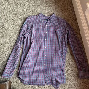 Ralph Lauren Blue and Red Casual Button Down Shirt